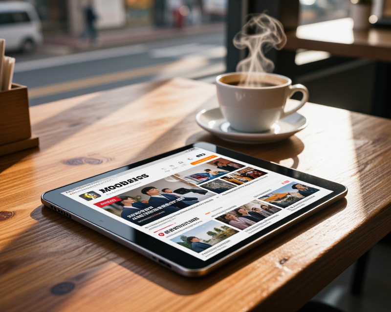 Cozy News Reading in Seoul