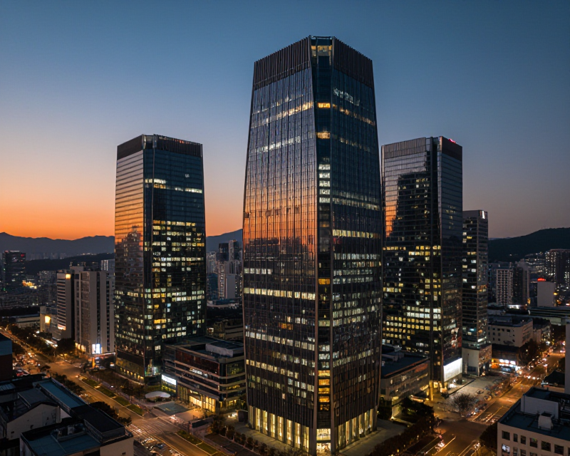 Seoul Financial District Twilight