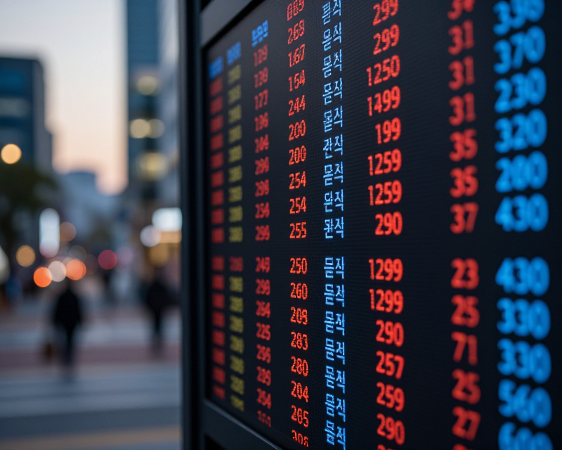 Digital Stock Market Display in Seoul
