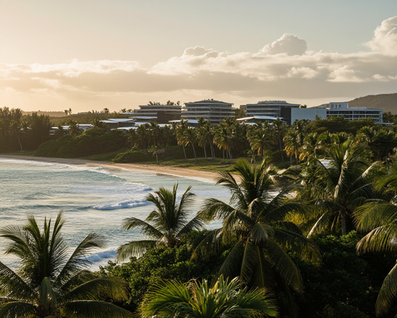 Tropical landscape with modern technology