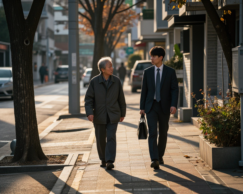 A reflective scene of a changing South Korean society