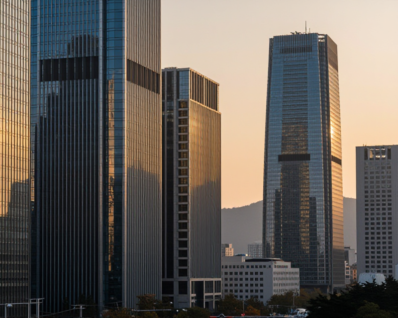 Seoul Financial District at Golden Hour