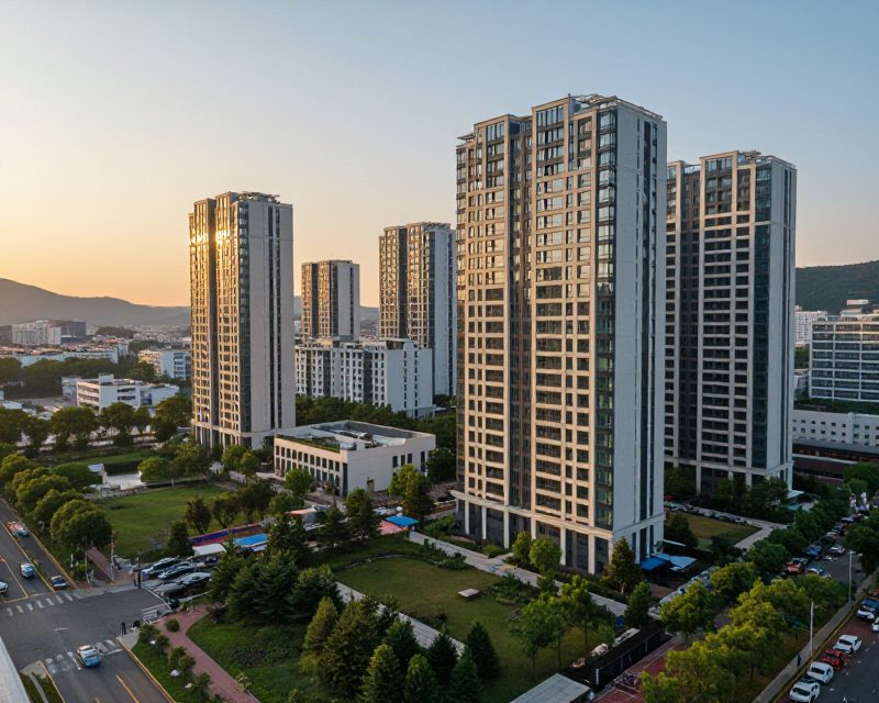 Warm Urban Residential Landscape