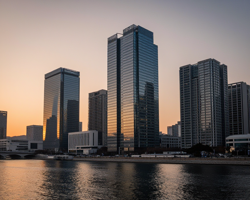 Seoul Financial District at Sunset