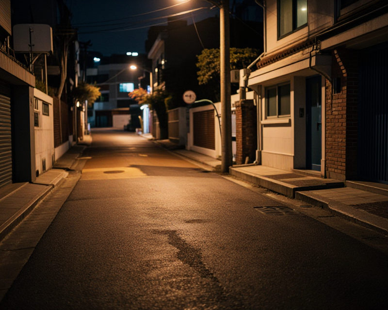 Atmospheric Seoul Night Street