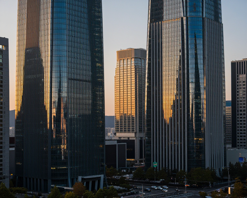 Seoul Financial District at Golden Hour