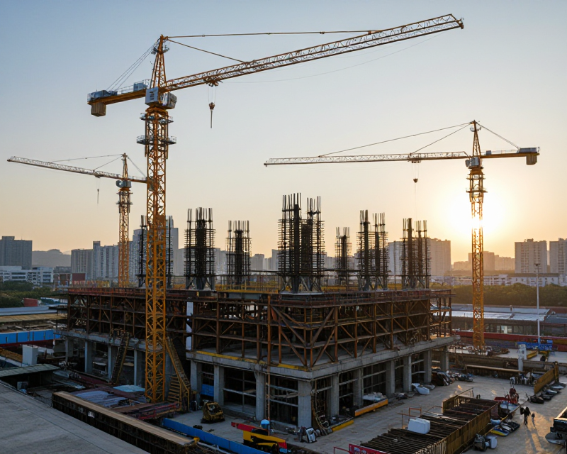 Modern Construction Site in Seoul
