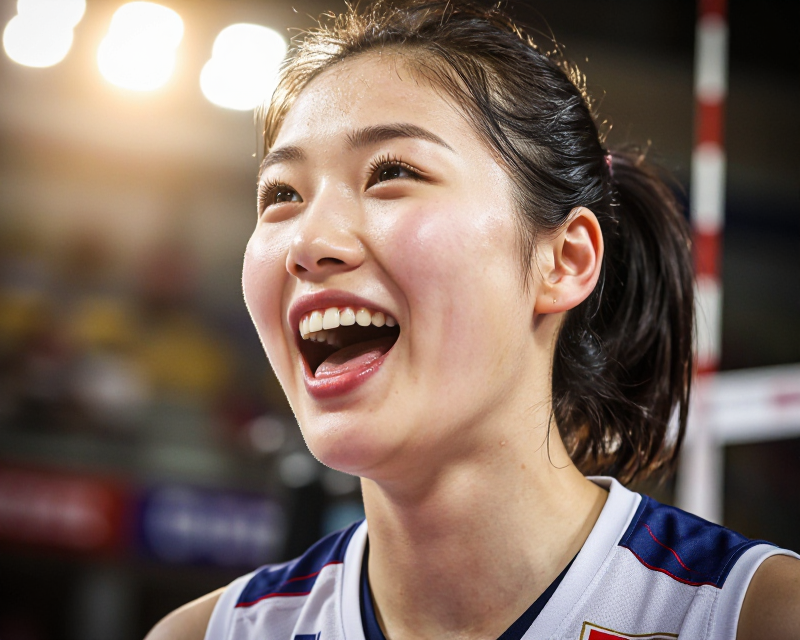 Victory Moment of Korean Volleyball Players